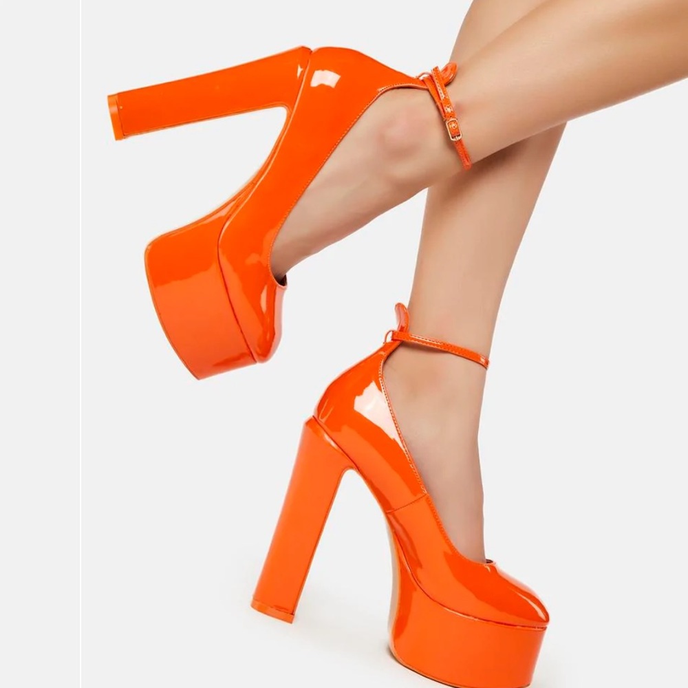 Orange Platform Heel